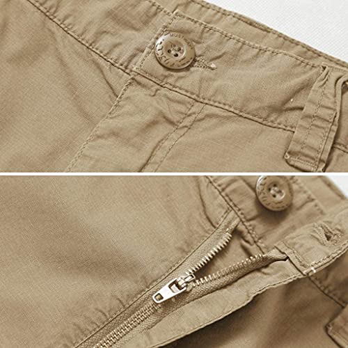 TOMITANY Men's Outdoor Leisure Pants Large Size Straight Sports Pants Multi Pocket Loose Work Pants4