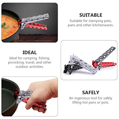 VORCOOL Camping Pot Pan Gripper Bowl Gripper Aluminum Bowl Pot Gripper Anti-hot Handle Clip Gripper Dish Gripper Clamp Clip Retriever Heat Insulation Kitchen Tools - Image 3