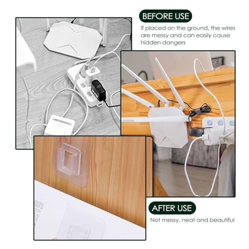 Image of Yinhing 18 Pairs Double Sided Sticky Hooks, Adhesive Wall Hooks for Hanging and Organizing Power Outlets, Picture Frames, RV Accessories
