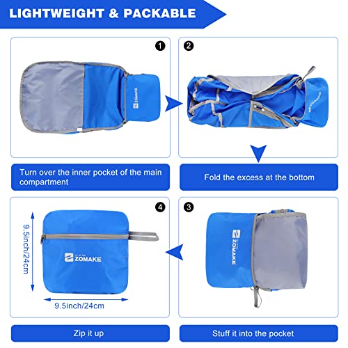 Image of ZOMAKE Lightweight Packable Backpack 35L, Foldable Backpacks Water Resistant Collapsible Light Daypack for Hiking(Dark Blue)