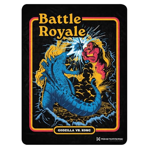LEGENDARY Godzilla vs. Kong Battle Royale Sherpa Blanket - Officially Licensed - 60 in x 80 in