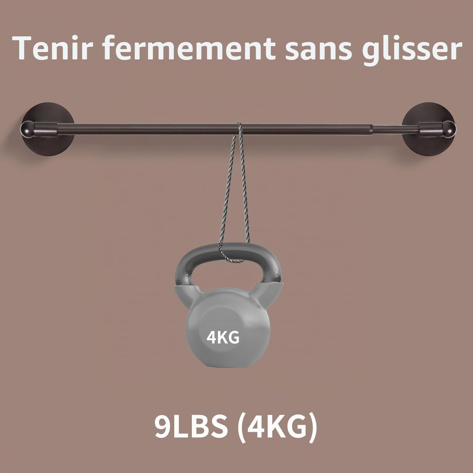 Lot de 2 tringles à rideaux magnétiques robustes pour porte en métal (40,6 à 71,1 cm, bronze) avec aimant puissant et ventouse