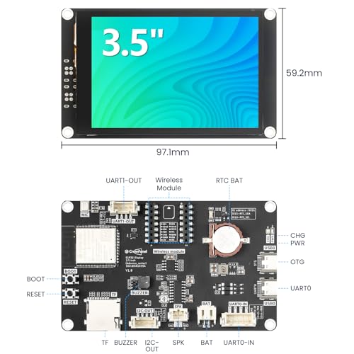 Image of ELECROW ESP32 Display 480x320, 3.5 inch HMI Advanced ESP32 IPS Touch Display, Support AI Speech Interaction, 32-Bit LX7 Dual-Core Processor, Up to 240MHz, Compatible with Arduino, ESP-IDF and LVGL