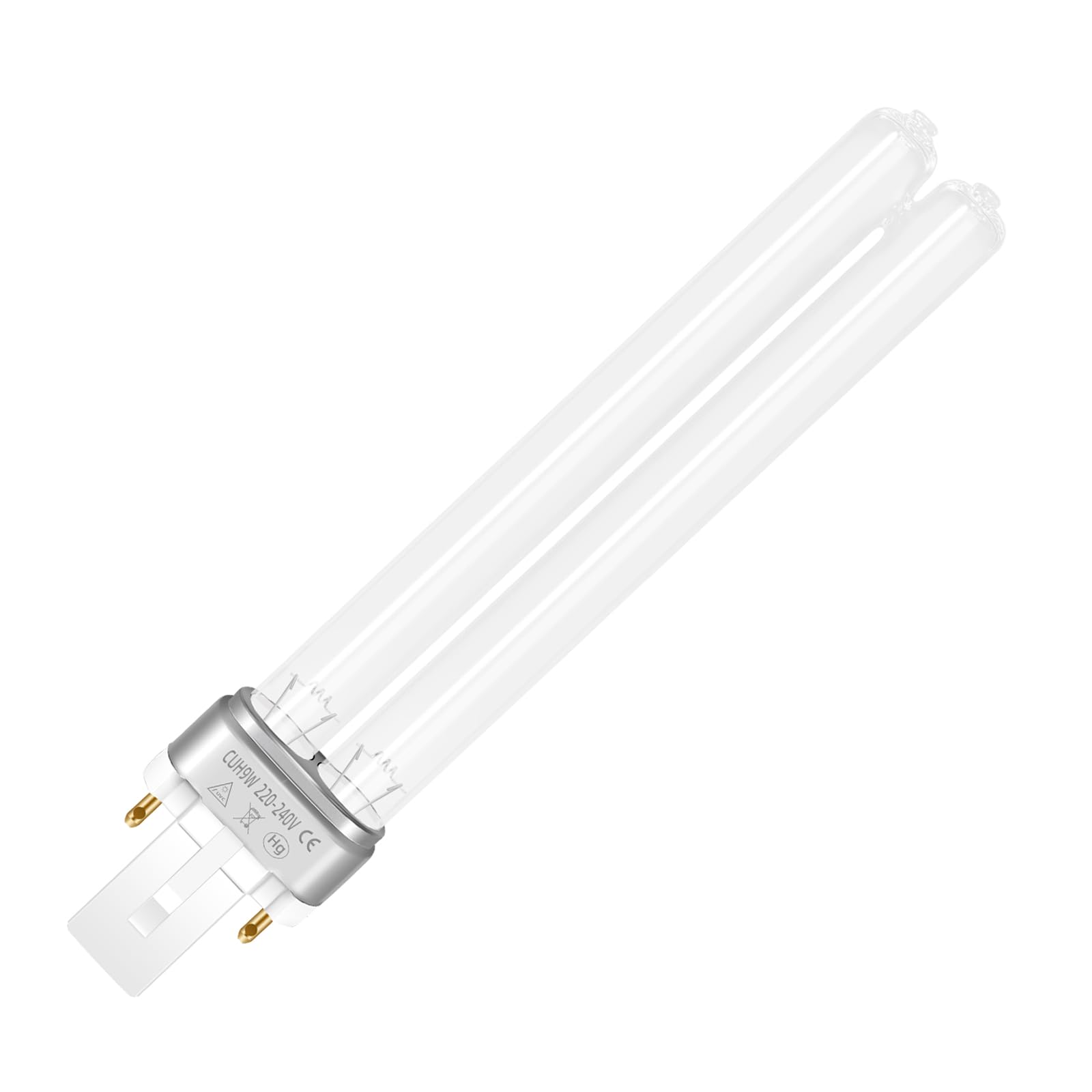 Liuyife 9W 2-PIN UV Disinfection Lamp, G23 UVC Compact Bulb, Tubular UV Disinfection Filter, Suitable for Cleaning and Clarification of Park Ponds, Aquariums, Garden Fish Ponds,1Pack