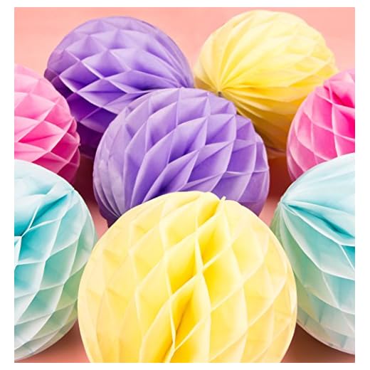 SUNBEAUTY 8 Piezas Bolas de Nido de Abeja Flores de Papel Decoracion Ceremonia de Boda Cumpleaños Decoracion Rosa Púrpura Amarillo Azul