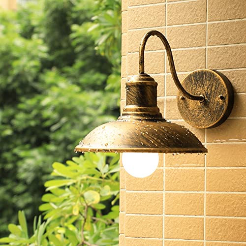 Lámpara exterior retro con acabado antiguo de cuello de cisne para iluminación de fachadas