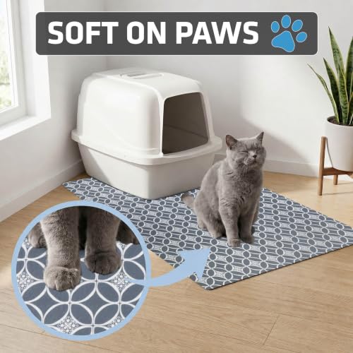 Image of Drymate Cat Litter Box Mat, Litter Trapping Mat, Indigo Grey, 29x36 XL