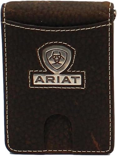 ARIAT Clip de dinero plegable para hombre logotipo marrón Rowdy Marrón Brown Rowdy