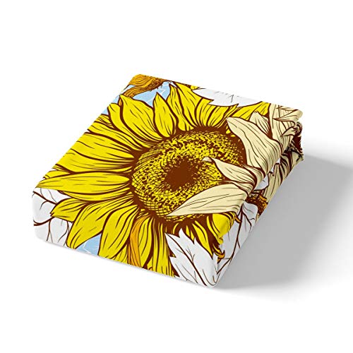Homemissing Yellow Flowers Duvet Cover Sunflower Bedding Set For Kids Boys Girls Botanical Floral Comforter Cover Ultra Soft Blossom Flowers Bedding & Linen King Zipper - Image 2