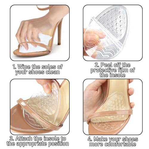 4 pares de plantillas para tacones altos con gel adhesivo 3/4 miniatura 4