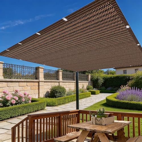 Filet dombrage marron résistant pour stopper la chaleur sur la terrasse