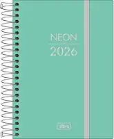 Tilibra - Agenda Espiral Diária 11,7x 16,4 cm Neon 2026 - Verde