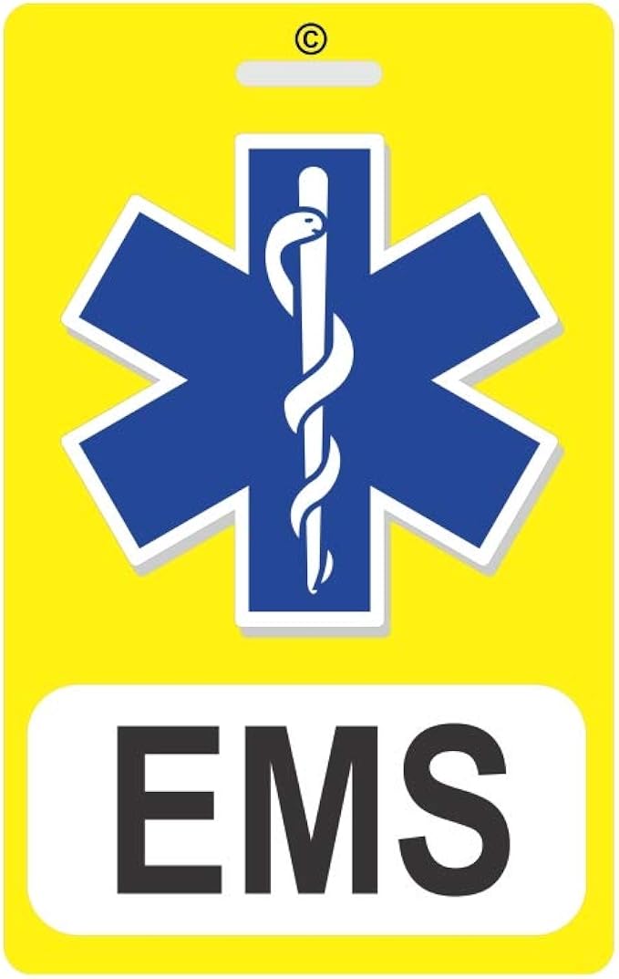 EMS PVC ID Tag Emergency Medical Service Plastic
