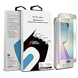 Stalion Tempered Glass Screen Protector for Samsung Galaxy S6 Edge - Retail Packaging - Gold Platinum