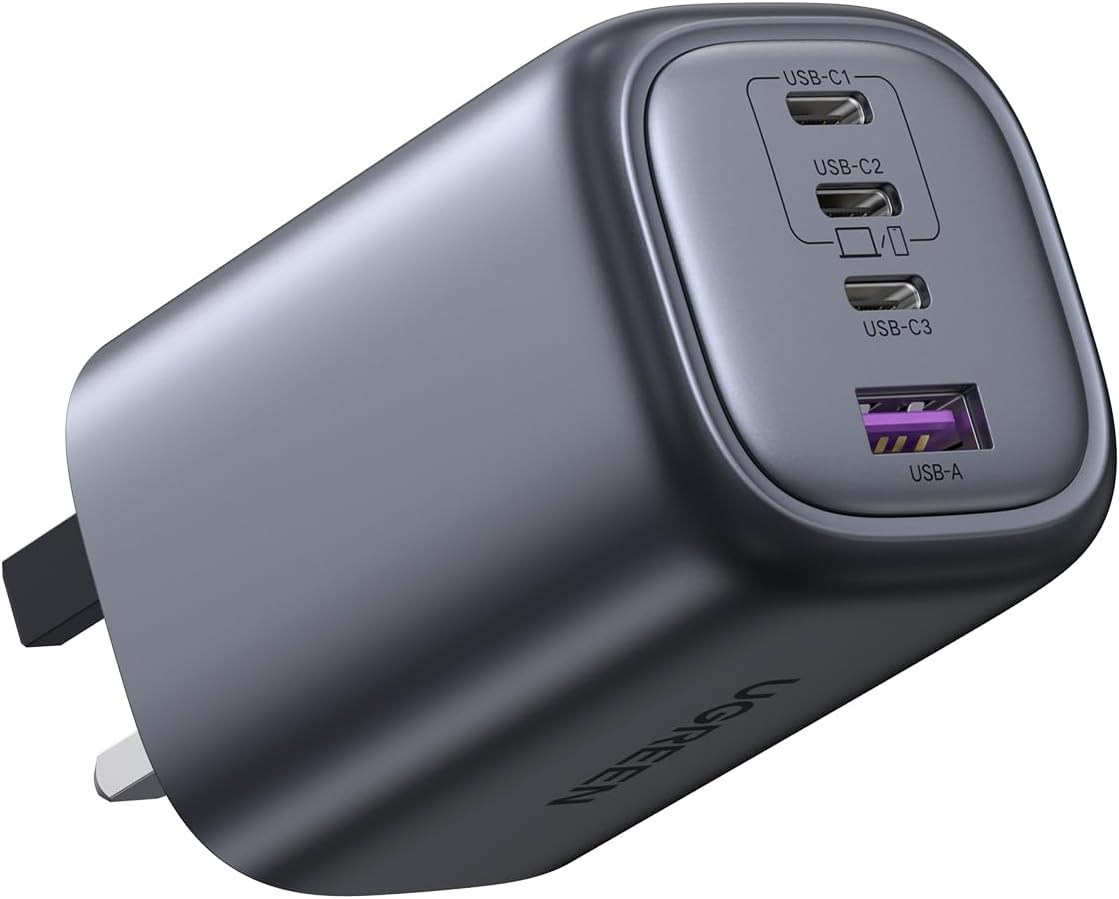 Nexode 100W USB-C Charger, 4-Port Type C Wall Fast Charge Plug GaN Laptop Charging Adapter Compatible for MacBook Air, HP/Dell/Lenovo, iPhone 17/16 Pro Max, Galaxy S25 Ultra