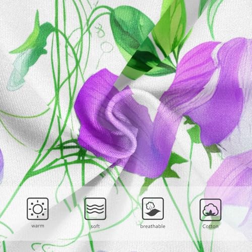 Cotton Girls Underwear Toddler Sweet Pea Flowers Purple Green Panties for Girl Fun Briefs Girls Undies 2t3