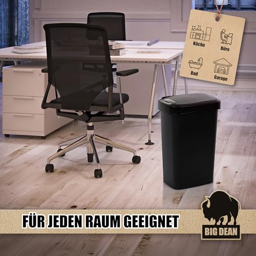 BigDean Mülleimer 50 Liter Schwing & Klappdeckel schwarz Küche – Bild 7
