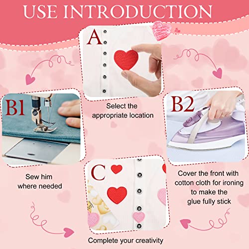 40 Pieces Heart Iron On Patches Heart Shape Patch Embroidered Applique Red Pink Heart Cute Decorative Patches Assorted Size Sew On Garment Embellishments For Diy Jeans Clothing Hat Bag Decor #TOP4