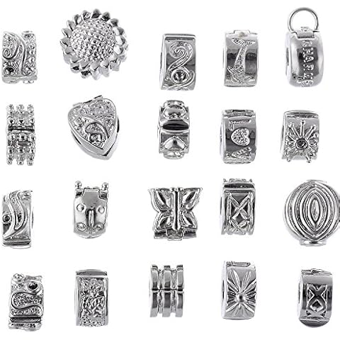 RUBYCA 40pcs Silver Clip Lock Clasps Cover