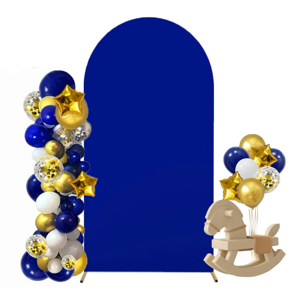 Albassa 6FT Arch Cover 2-Sided Spandex Fitted Arch Backdrop Cover Round Top Chiara Stand Covers for Baby Shower Birthday Party Wedding Decoration（6FT,