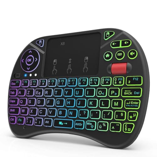 �^�b�`�p�b�h�ƃo�b�N���C�g�t�����C�����X�L�[�{�[�h PC Android TV Box X8 2.4GHz �ƌ݊�������(French)