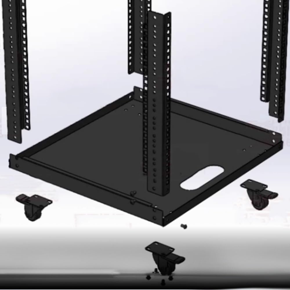 Rack de serveur à cadre ouvert avec roulettes - Support stéréo AV pour ordinateur/informatique/informatique/équipement informatique (50 x 47,7 x 71,8 cm)