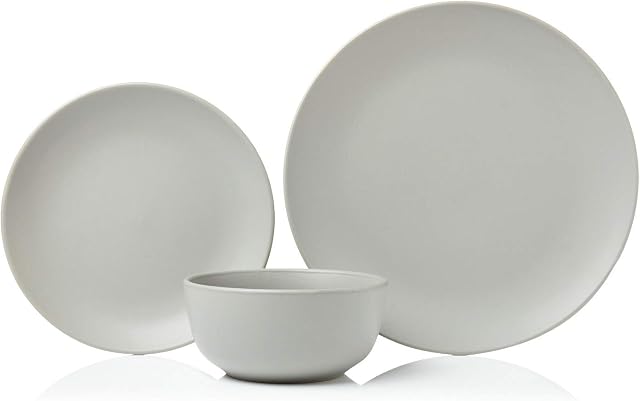 Sabichi Matt 12pc Stoneware Grey Dinner Set 197627 cb27