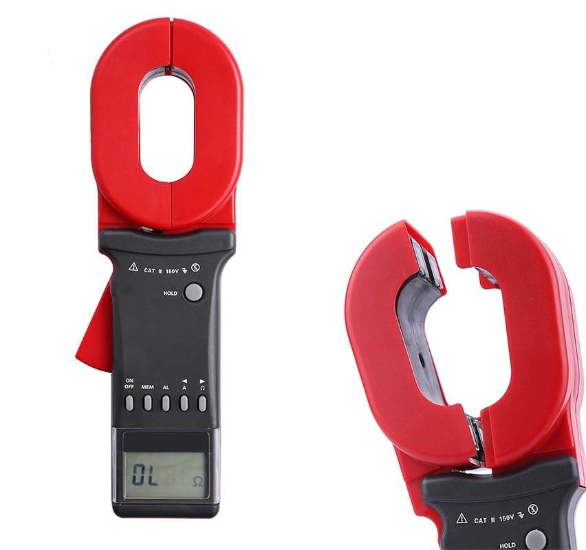 Clamp on Ground Earth Resistance Tester Meter Multi-Function Ground Tester Resistance Measurement with Resistance Range 0.01 to 1200Ω Current Range 0 to 20A