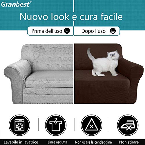 Funda de sofá elástica para renovar un mueble de 2 plazas desgastado en color Q 6