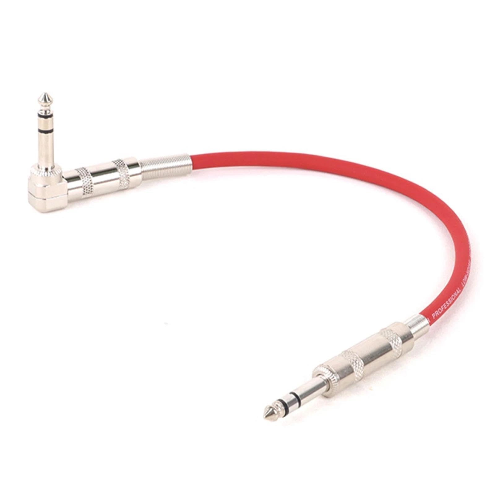 Kabel pomiarowy kątomierza, Kabel TRS męski-męski 6,35 mm, prosty, kątowy, do klawiatury gitarowej, wielokolorowy, 0,3-15 m(Red,15m)