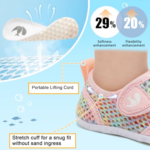 Image of FEETCITY Toddler Water Shoes Boys Girls Swim Shoes Quick Dry Kids Aqua Socks Barefoot for Beach Swimming Pool