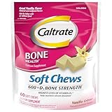 Caltrate 600+D3, Calcium and Vitamin D3 Supplement Soft Chews, 600mg (Vanilla Crème Flavor, 60 Count)