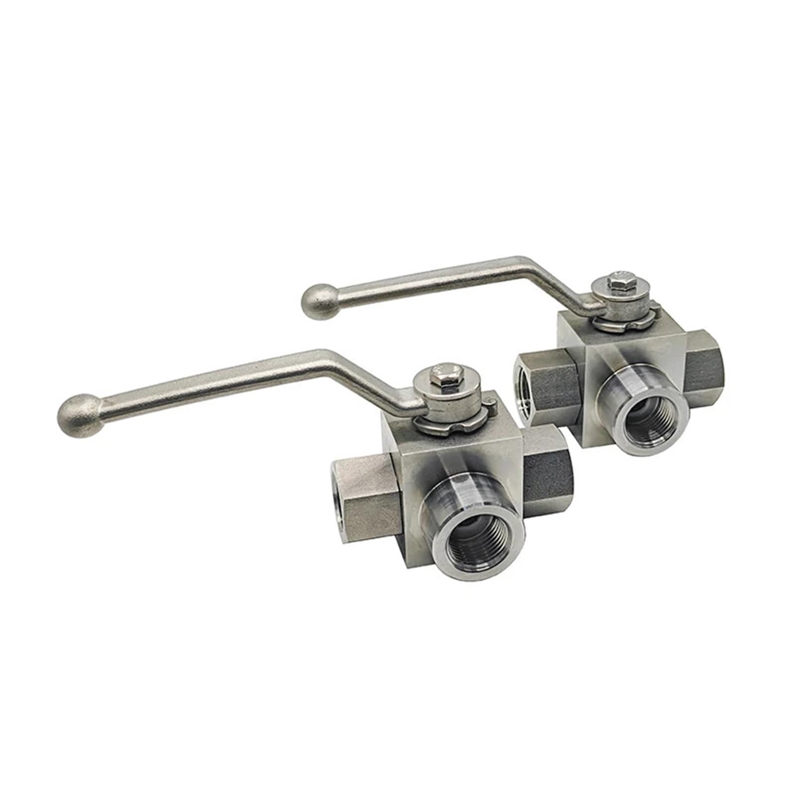 Válvula de Bola 3 vías Alta presión Acero Inoxidable Tipo L Hilo Femenino 1/4 "3/8" 1/2 "3/4" 1 "válvulas Agua con Interruptor hidráulico | Válvula(1/2")