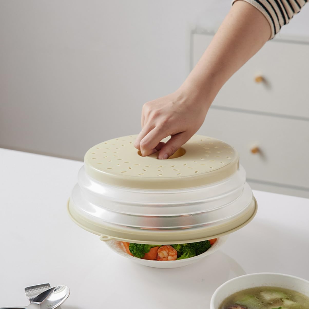 Copertura Antischizzi per Microonde in Pp 4 Pezzi, Coprivivande Riutilizzabili, Facile da Conservare, per Cucina, Protezione Olio e Riscaldamento Sicuro Colore Casuale