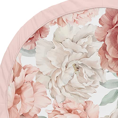 Image of Sweet Jojo Designs Blush Pink Boho Shabby Chic Floral Girl Baby Play Mat Tummy Time Activity Infant Playmat for Playpen Tent Teepee Floor Off White Bohemian Vintage Garden Watercolor Flower Elegant