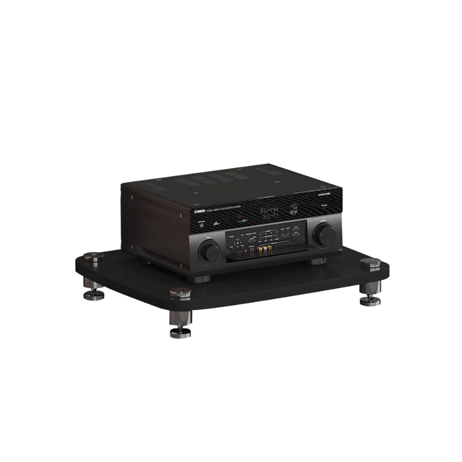 Stojak HiFi – czarny drewniany stojak AV Ma na telewizor i konsole do gier, 1-poziomowa wieża Ste Conent Tower CD gramofon Sto półka narożna do kina domowego