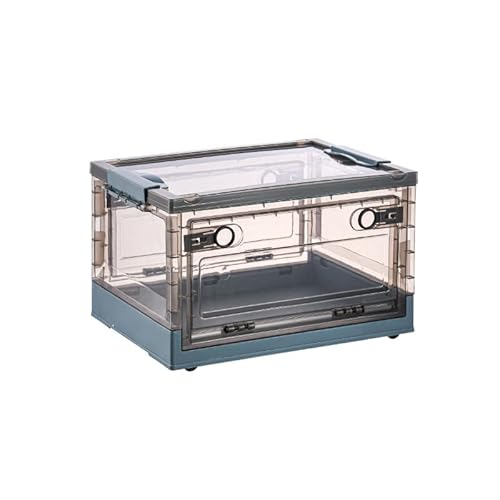 薄型折りたたみコンテナ コンテナボックス 透明 収納ケース 大容量 卓上収納ケース ふた キャスター付き 衣装ケース 整理ボックス 衣類 書類 小物 おもちゃ 収納 積み重ね可能 多機能 防塵 防カビ 防湿 家庭用 車用 オフィス用 組立簡単 収納ボックス