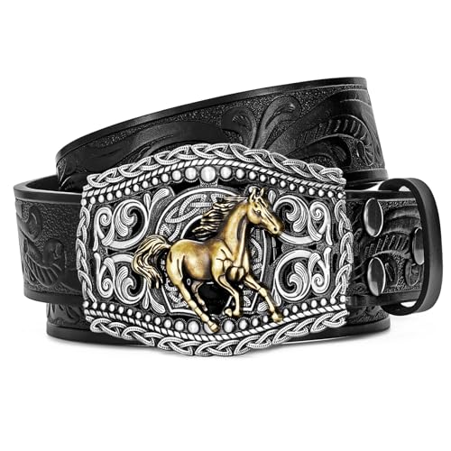 Western Cowboy Belts Western Belts for Women Men Cowgirl Cowboy Belt Buckles Leather Cowboy Belt for Men Rodeo Outfit
