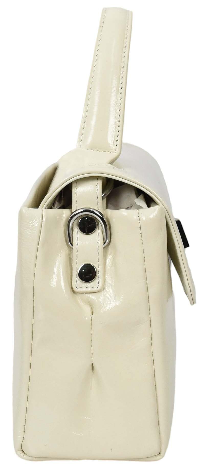 A1 FASHION GOODS Damska mała torebka z prawdziwej skóry, błyszcząca, casualowa torba crossbody z zamkiem obrotowym Oisin