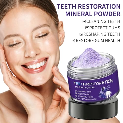 Zahnreparatur Mineralpuder,Zahnrestauration Pulver,Zahn Reparatur Pulver,Natürliche Zahnstärkung & Zahnfleischpflege, Für frischen Atem & tägliche Reinigung (50g/1.76OZ)