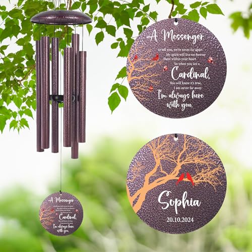 Image of ASTARIN Outside Wind Chimes for Loss of Loved one, Personalized Sympathy Gift for Loss Mother /Father, Windchimes Outdoors Condolences Gift for Women /Men, Garden Decoration, Produced in Texas