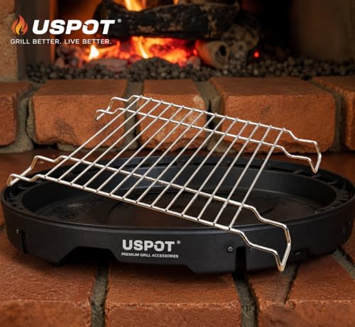 Image of USPOT Grill Jali for Induction & Gas Stove Stainless Steel Heat Diffuser - Universal Cooktop Infrared Grill Stand - Heavy-Duty Heat Diffuser Plate for Roti, Chapati & BBQ