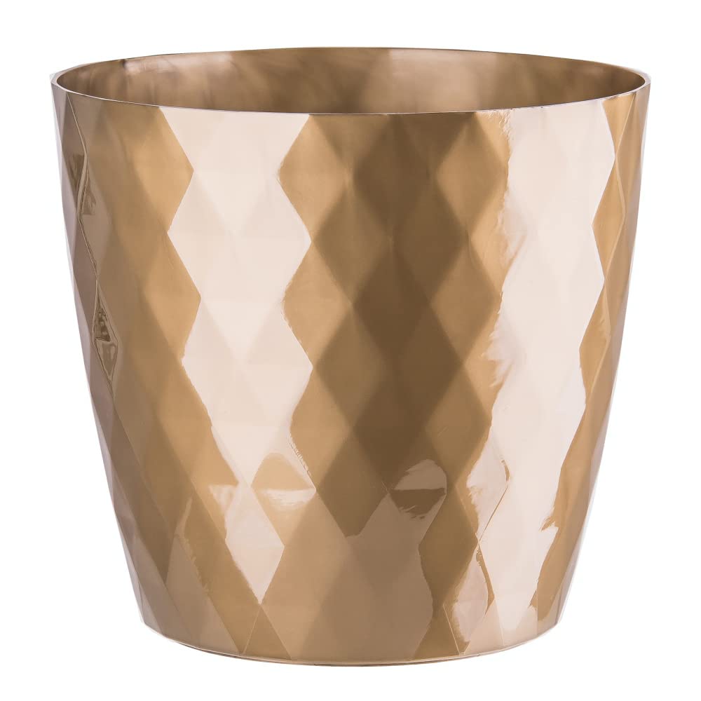 KORAD Cristal Indoor Flower Pot Covers without Drainage Holes | Round Plastic Plant Pots Container for All Houseplants | 9 Modern Colours & 7 Sizes- (Cream, Ø 25 cm (9.84 inch)) - 5