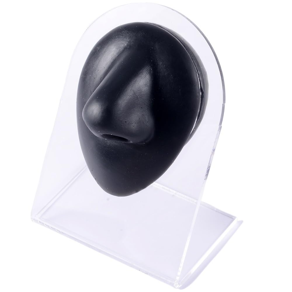 1:1 silikonowy język ucha warga pępek nos Model do wyświetlania biżuterii narzędzie dydaktyczne akupunktura część ludzkiego ciała(Black Nose)