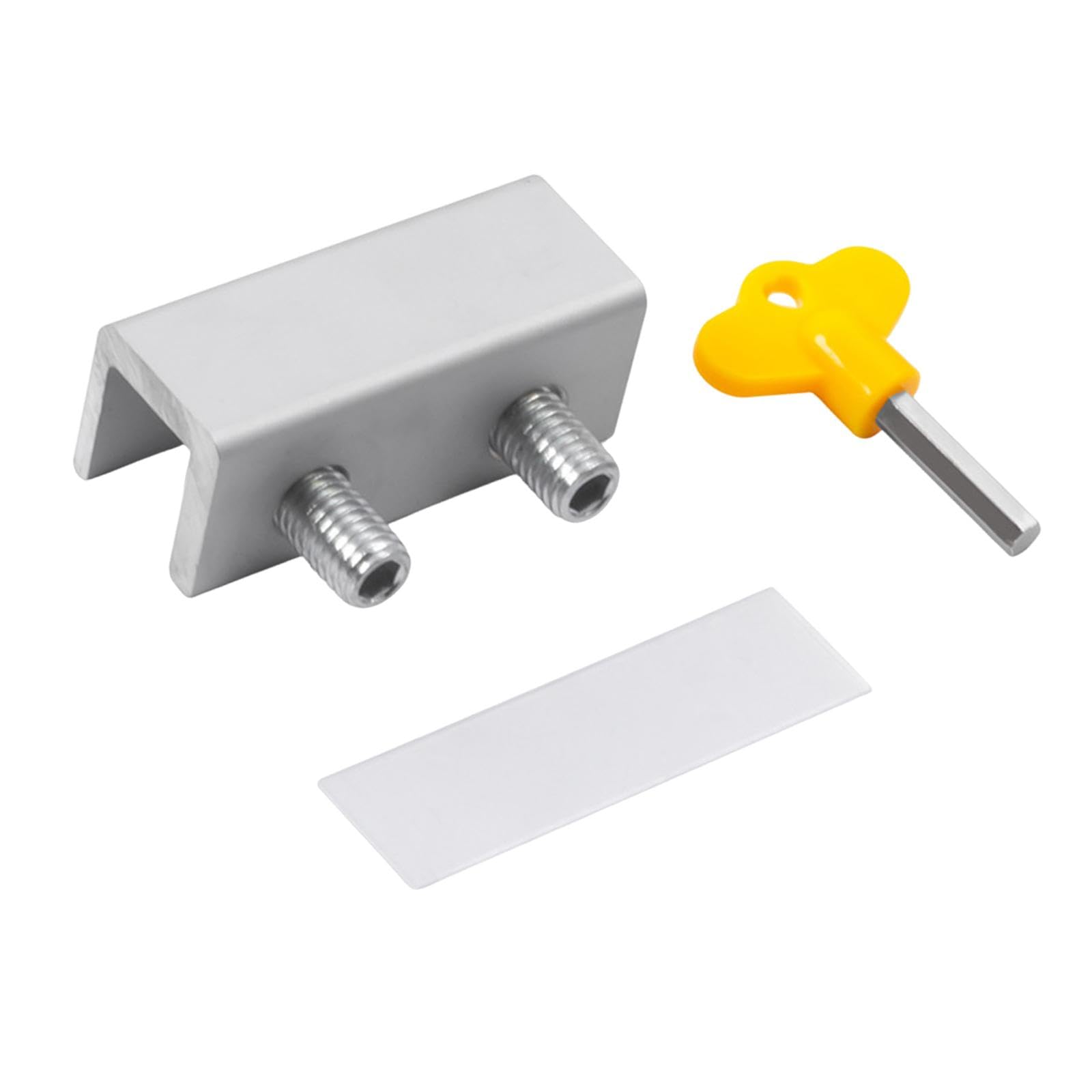 Sliding Window Lock Premium with Key Hardware Practical Window Security Lock Silver Dual Hole-image-5
