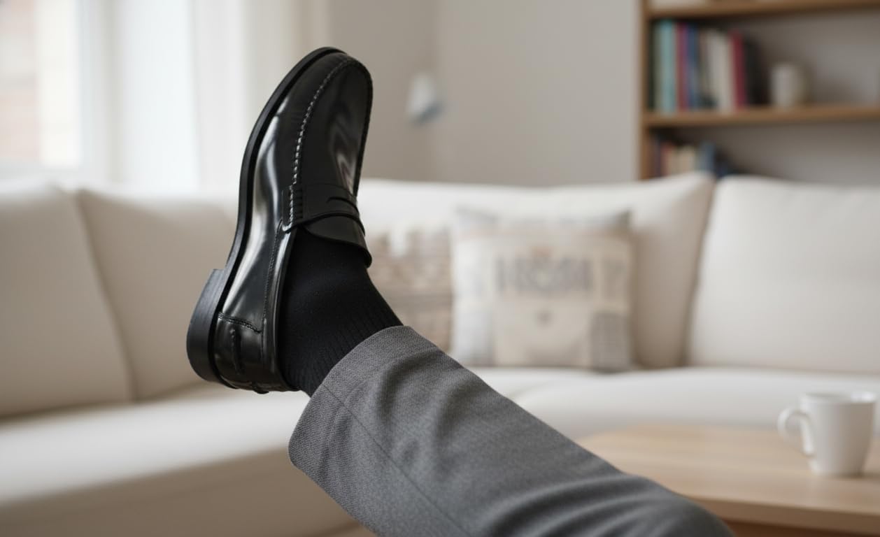 Mocasines Hombre de Vestir Estilo Castellano sin Cordones | Diseño elegante con antifaz, costura mocasín, puntera redondeada, suela plana y tacón bajo para looks formales y casuales