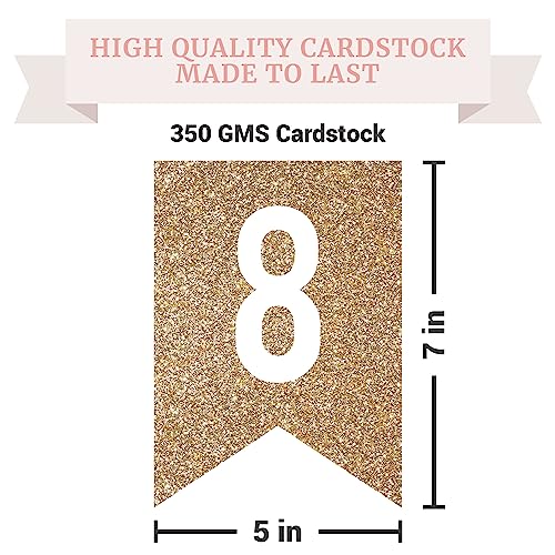 Image of Pre-Strung Happy 18th Birthday Banner - Gold Glitter Birthday Banner