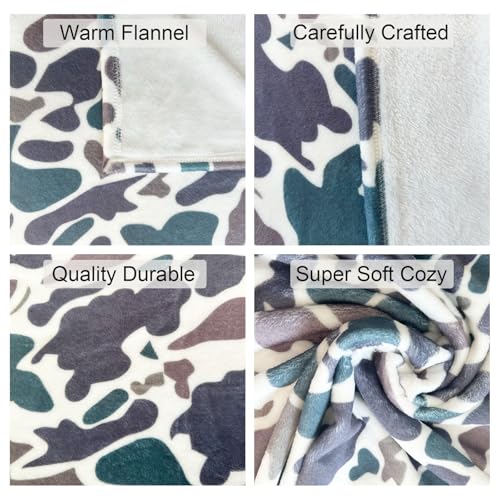 Manta Camo Suave y Cómoda de Franela con Diseño de Camuflaje miniatura 3
