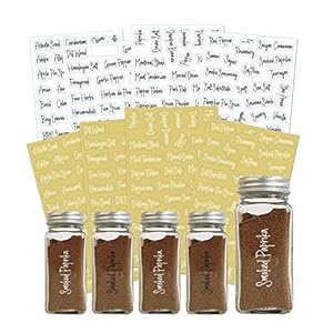 Spice Bottle Label, 274 stuks Kruid en Spice Jar Labels Stickers Gedrukt Pantry Container Etiketten Ronde Spice Organizer Etiketten Stickers voor Pot, Container en Deksels (Clear02)