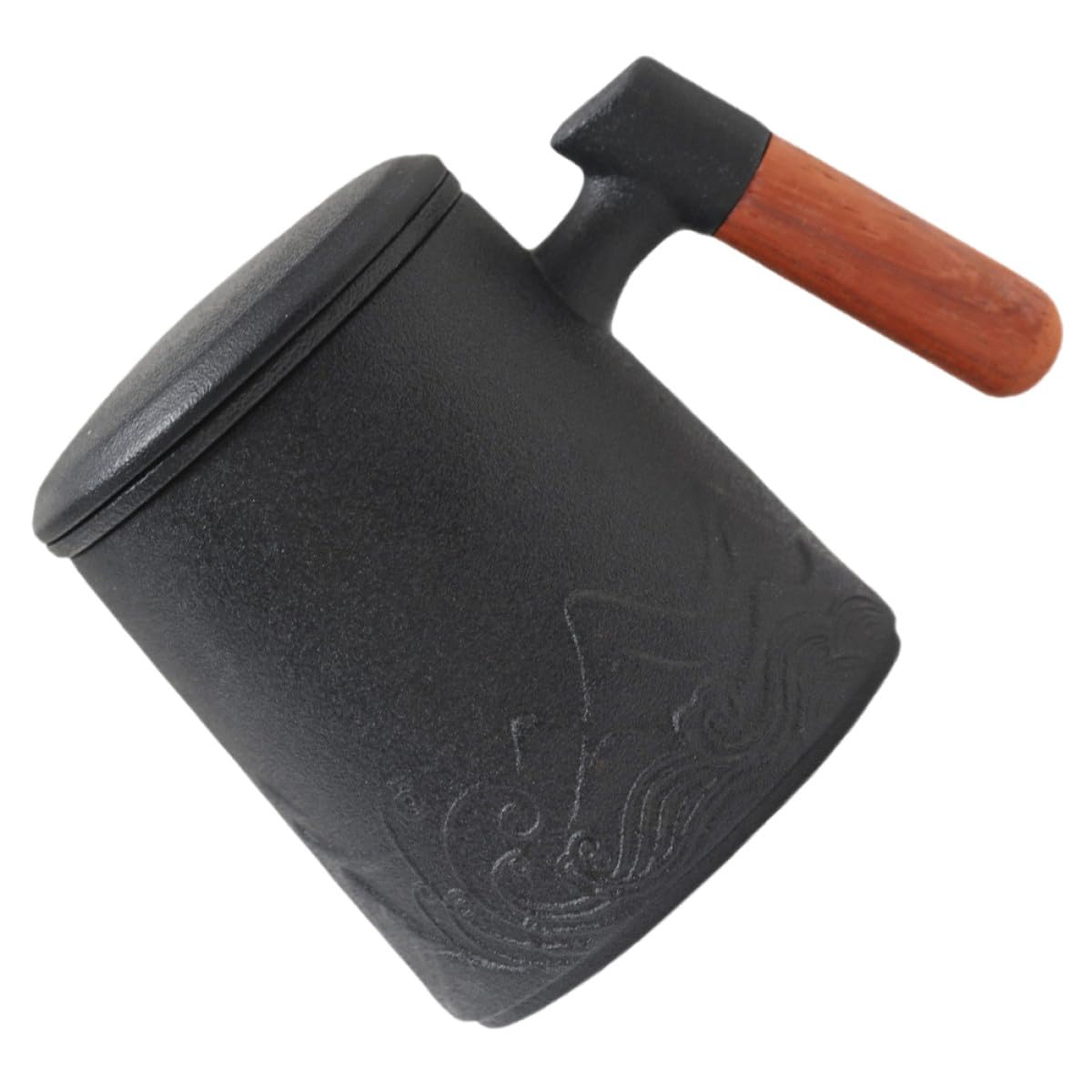 Mug en Céramique 400 Ml avec Anse en Bois et Couvercle, Tasse à Thé avec Infuseur Intégré, Mug à Café Lait pour Bureau et Maison, pour Infusion et Boissons Chaudes